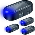 thumbnail image 1 of Car Solar Power Simulated Dummy Alarm, Anti-Theft LED Flashing Security Light Fake Car Alarm, Automotive Warning Interior Safety Light with USB Charging Port, Car Accessories(Blue Light, 4PCS), 1 of 13