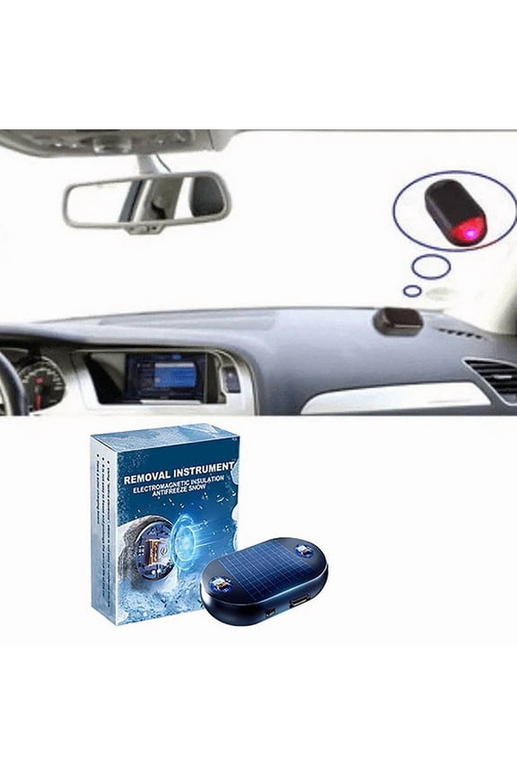 Car Solar Powered Dummy Alarm Light - Anti-Theft Security Simulator with Random Red/Blue Flashing Lights, Solar-Powered Vehicle Interior Deterrent Light for Dashboard & Car Protection