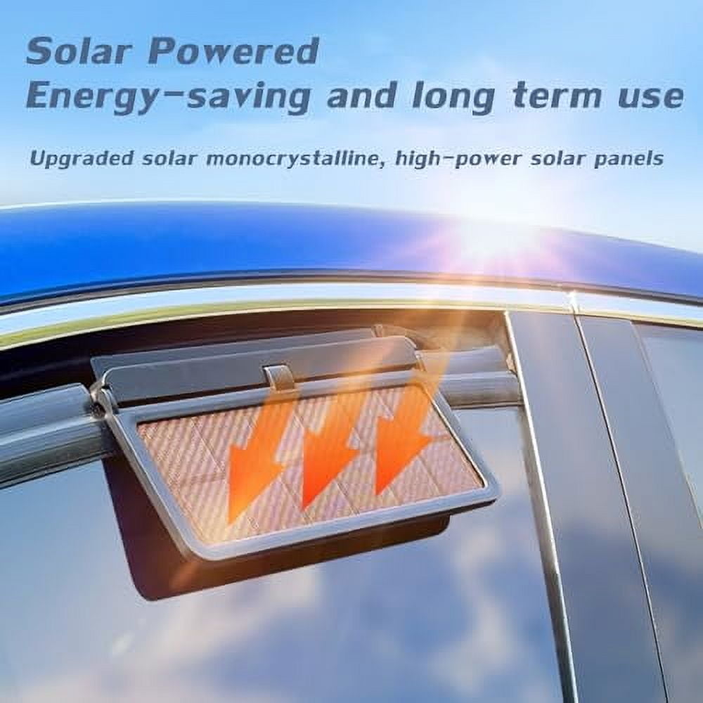 Car Solar Powered Exhaust Fan Car Window Exhaust Fan 180° Vehicle Ventilation Fan Car Radiator Cooling Fan Air Vent Cooler Ventilation System With
