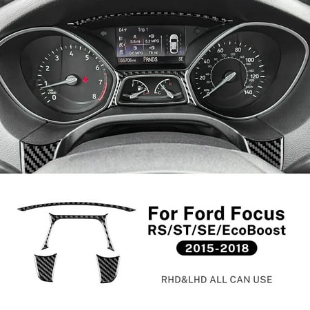 Car Speedmeter Frame For Ford Focus SE RS ST Ecoboost 2015 2016 2017 2018 Real Soft Carbon Fiber Sticker LHD RHD Accessories.