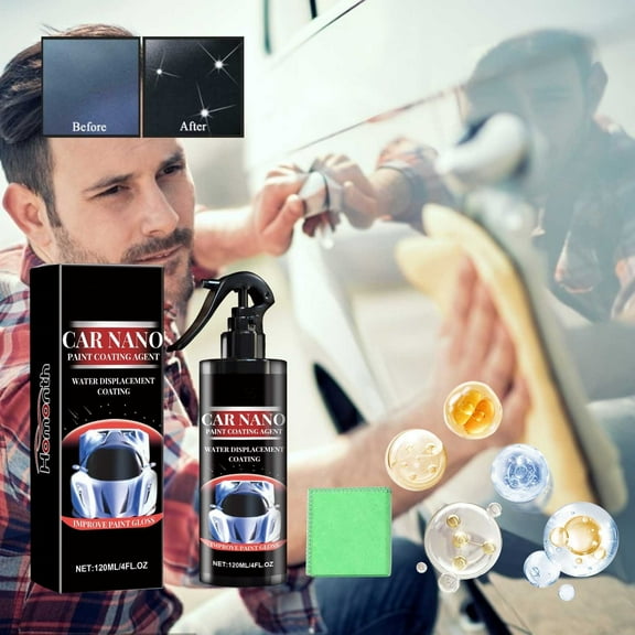 Car Spray Paint Coating, 120ml Maintenance Spray, Decontamination, Blackening Brightening, Protective Film, Easy to Use, Enhances Gloss, Extends Paint Life