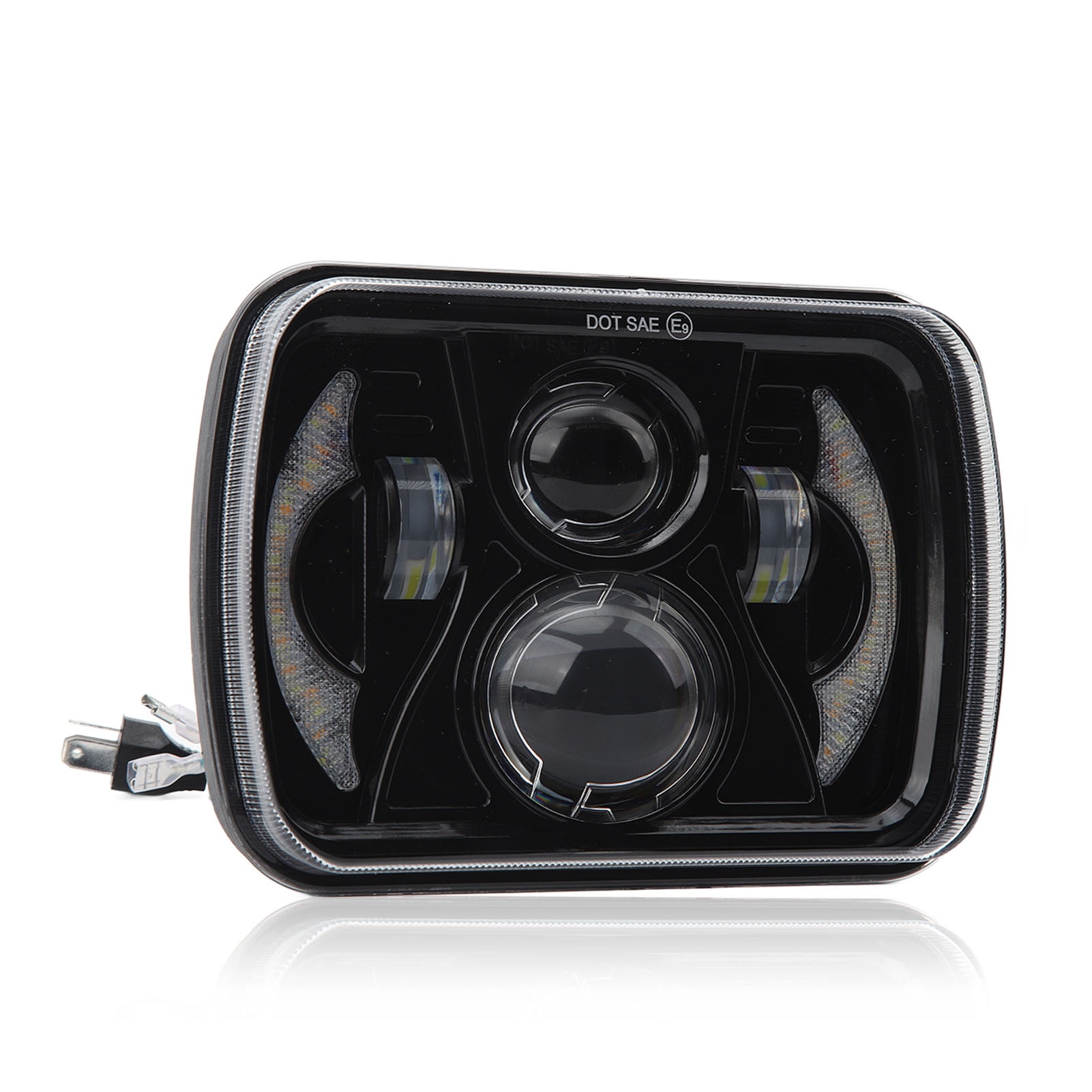 Car Square Headlight LED DRL Headlamp Turn Signal Water Resistant High