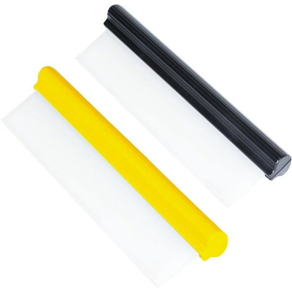 Car Squeegee,12 inch Silicone Squeegee, 2 Pack Automotive Water Wiper for Car Drying,Flexible T-Bar Water Blade for Car,Windshield,Glass,Window,Mirror,Bathroom,Auto Squeegee (Yellow+Black)
