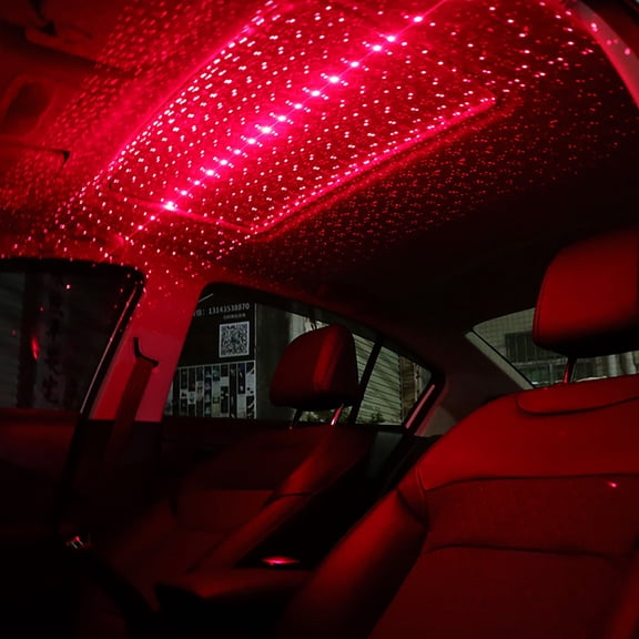 Car Star Sky Ceiling Light LED USB Projector 360° Rotatable Adjustable Romantic Night Lamp Starlight Effect Flexible Interior Decor for Car Bedroom Party Gift Kids Adults