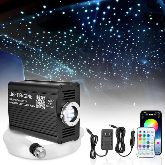 Car Starlight Headliner Kit, 500pcs 16W LED Star Ceiling Fiber Optic Light Kit, APP/Remote Control Star Effect, for Truck SUV Home Ceiling Party Theater