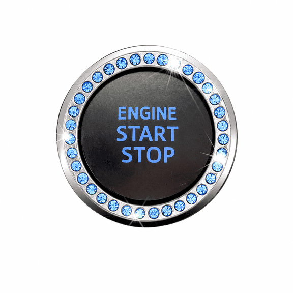 Car Start Button Cover Ring Bling Rhinestone Decor for Push to Start Ignition