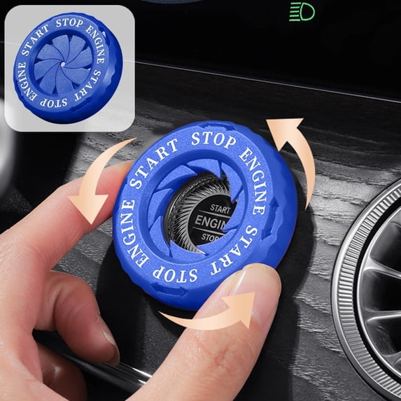 Car Start Button Cover Rotating Protective Ring Scratch Proof Push Start Protector Easy Install Interior Accessory Anti Scratch Stylish Upgrade for Car Decoration Daily Driving Use