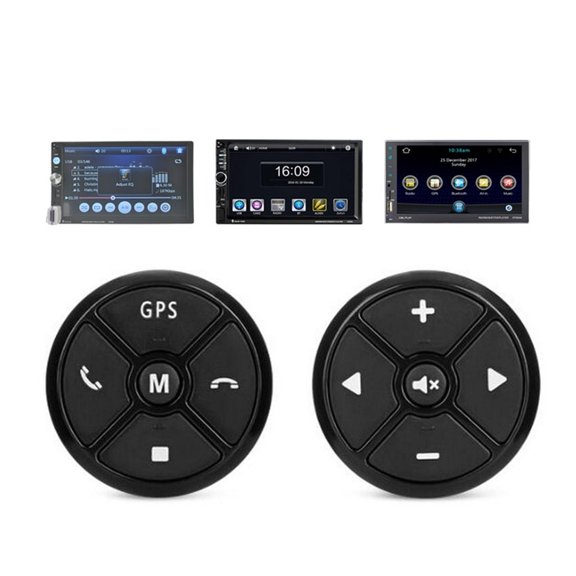 Car Steering Wheel Control Key GPS Navigation Music Wireless DVD Radio Remote Control Buttons Black For Stereo Player ,Media Combo