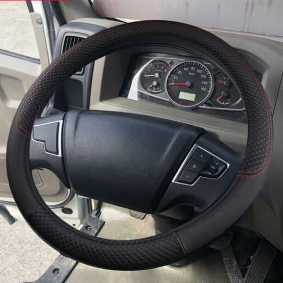 Car Steering Wheel Cover 14" 15" 16" 17" 18" 19" Van Trailer Semi Truck Golf Cart Steering Wheel PU Leather Grip Cover