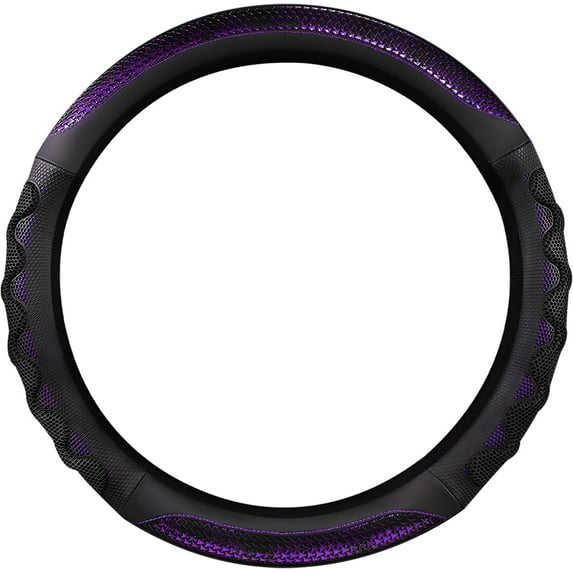 Car Steering Wheel Cover, 15 Inch Anti-Slip Steering Wheel Cover Protector with 3D Honeycomb Design, Universal Steering Wheel Covers for Truck SUV, Car Accessories (Purple, Round Shape)