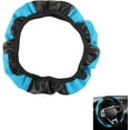 thumbnail image 1 of Car Steering Wheel Cover, 15 Inch Carbon Fiber Leather Full Surround Steering Wheel Protector, Anti-Slip Breathable Elastic Wheel Cover, Universal Car Interior Accessories for Most Vehicles, Blue, 1 of 4