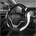 thumbnail image 1 of Car Steering Wheel Cover 15 inch Leather Breathable Non-Slip Wrap Universal Fit for SUV Truck Van White, 1 of 5