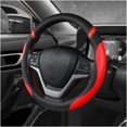 thumbnail image 1 of Car Steering Wheel Cover 15 inch Leather Breathable Non-Slip Wrap for SUV Truck Van Red, 1 of 5
