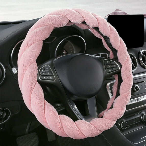 Car Steering Wheel Cover under $5! Yannianjz Plush Steering Wheel Cover, Soft Fluffy Car Steering Wheel Protector, Non-Slip Winter Warm Cover, Universal Fit 14-15 Inch, Elegant Interior Car Accessory
