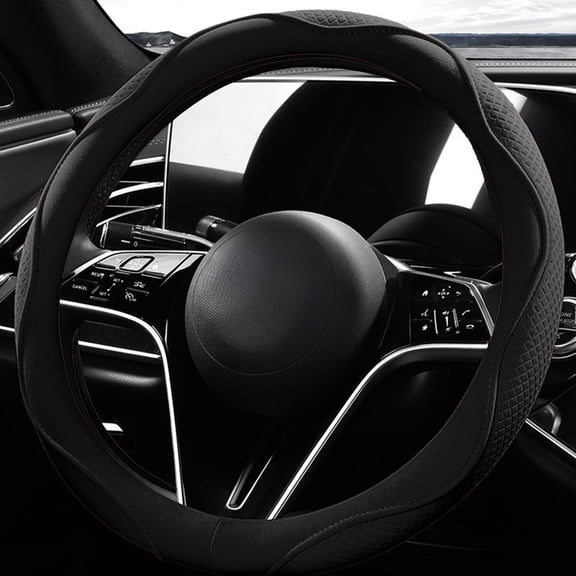 Car Steering Wheel Cover Anti Slip Thin Design, Four Season Universal Wrap That Feels Steady in High and Low Temperature, Comfortable Grip for Hot Summers and Cold Winters