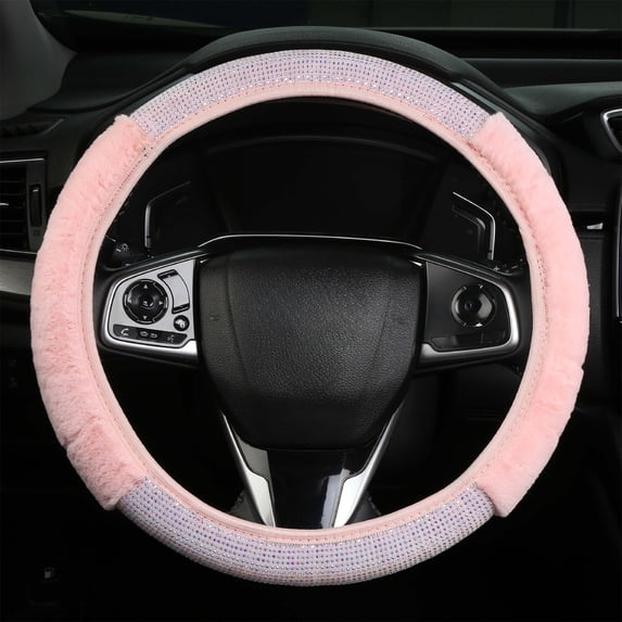 Car Steering Wheel Cover, Elastic Full Diamond Non-Slip Universal Handlebar Cover, Soft Polyester Material, Easy Installation for Comfortable Grip