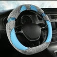 thumbnail image 1 of Car Steering Wheel Cover Elastic Velvet Non-Slip Grip Winter Warmth Driving Comfort - Easy Install Universal Size(Blue), 1 of 6