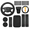 thumbnail image 1 of Car Steering Wheel Cover Gear Shift Cover Hand Brake Cover Armrest Pad Cup Holder Liner Set Auto Interior Accessories Car Decoration Accessories, 1 of 7