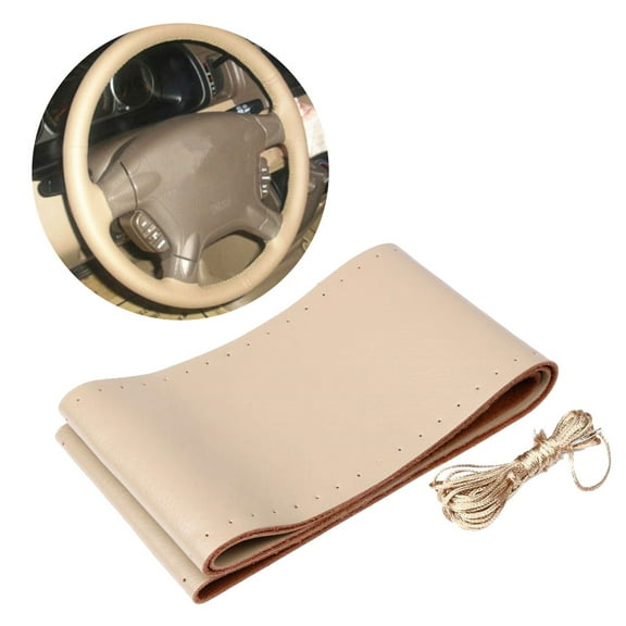 Car Steering Wheel Cover Needle Thread Anti-slip Beige for Nissan Altima