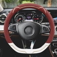 thumbnail image 1 of Car Steering Wheel Cover Non-Slip Silicone Leather | Thin Lightweight Grip | Universal Fit 36-40cm | All-Season Durable Easy Clean | Soft Handle Protector for Cars, SUVs, Pickups | 1 Pack, 38cm Black, 1 of 6