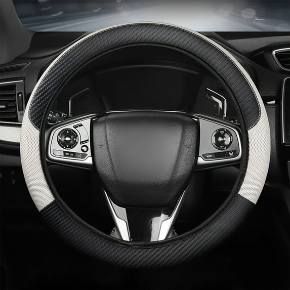 Car Steering Wheel Cover, Non-slip Fiber Material, Universal Fit 36-40cm, All-season Grip for Driving Comfort,Vsgery