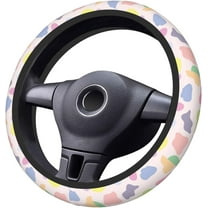 Car Steering Wheel Cover Protector, Rainbow Cow Print Upgrade Thicken,Stretchy Soft Universal 15 Inch,Car Accessories for Diverse Cars for Men Women