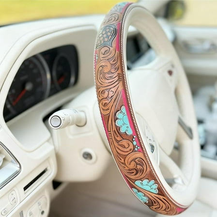 Car Steering Wheel Cover, Retro Cowboy Universal Anti-Slip Steering Wheel Cover, 38 cm