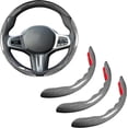 thumbnail image 1 of Car Steering Wheel Cover Set Bright Carbon Fiber Wrap Non-Slip 3 Pcs Steering Wheel Accessories 14.5-15 Inch Universal, 1 of 12