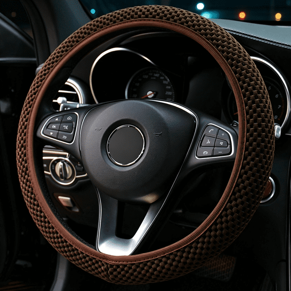Car Steering Wheel Cover, Universal 14.5"-15",Universal Car Accessory for Diverse Cars, Car Steering Wheel Cover with Anti-Slip Lining, Full Protection, Easy Installation