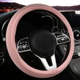 thumbnail image 1 of Car Steering Wheel Cover, Universal 15 Inch, The Latest Microfiber Leather Breathable Technology Fabric, Non-Slip, Comfortable, Warm in Winter and Cool in Summer, Pink, 1 of 11