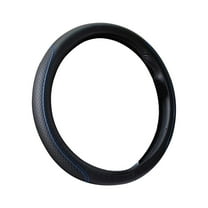 Car Steering Wheel Cover Universal Microfiber PU Leather Elastic 15 Inch Stitching Color Anti Steering Wheel Protector Car Interior Protection Accessories For Men Women Black