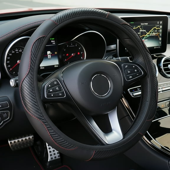 Steering Wheel Covers, 14.5-15 In Anti-Slip and Wear-Resistant Leather Steering Wheel Cover, Multi-Size-Fit Car Steering Wheel Cover for Most Car Models, Breathable and Soft, Suitable for All Seasons