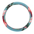 Car Steering Wheel Cover Universal Standard Size 14.515 inch, Flamingo Rainforest