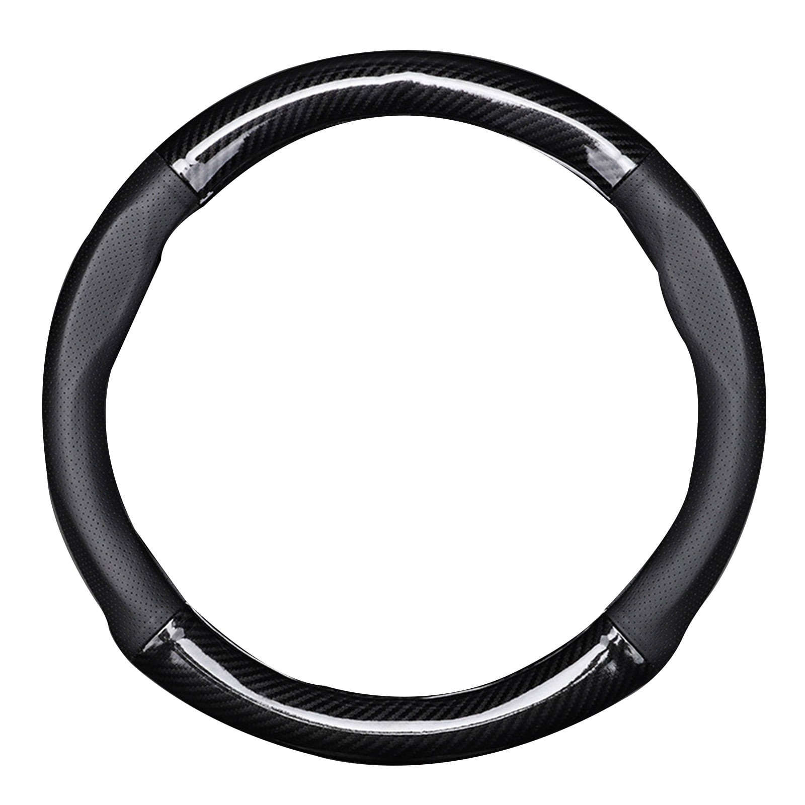 Car Steering Wheel Cover Wheel Cover Protector, Anti-Slip Breathable Full Surround Universal Car Accessory For Honda Crider Accord CR-V Civic Vezel Fit Envix HR-V City -black(With hole)