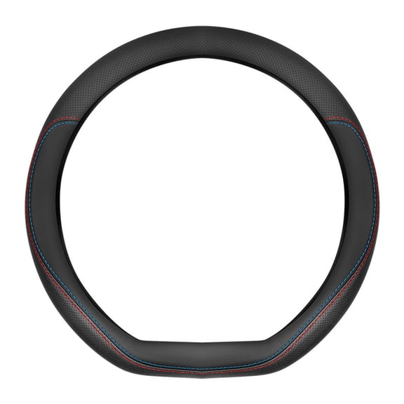 Car Steering Wheel Cover, Wheel Cover Protector, Anti-Slip, Breathable, Full Surround Universal Car Accessory For Volkswagen Jetta 2013-2019-Red and blue line D shape