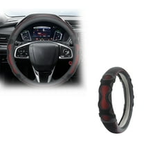Car Steering Wheel Cover Wheel Cover Protector, Anti-Slip Full Surround Universal Car Accessory For Toyota Corolla Crross Corolla Hybrid E  Allion Harrier -[Black red line]Ice Silk