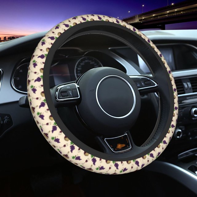 Car Steering Wheel Cover wine glass grape NonSlip Steering Wheel