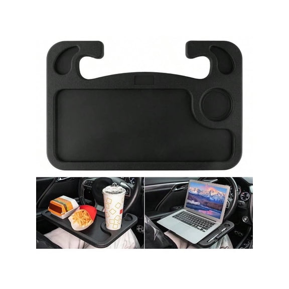 Car Steering Wheel Desk for Laptop,Multipurpose Travel Car Accessories, Car Seat Stand Trays for Eating, Steering Wheel Under Table Console(Black)