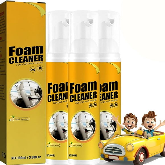 Car Steering Wheel Foam Cleaner, Easy Glow Magic, Foam Cleaner for Car Interior, For Leather Seats and Interior (3, 100ml)