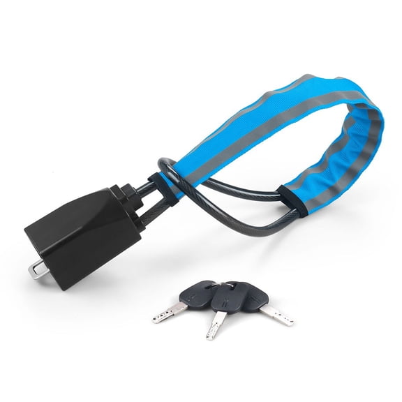 Car Steering Wheel Lock Anti-theft For Truck SUV Van RV w/3 Keys&Blue Reflective