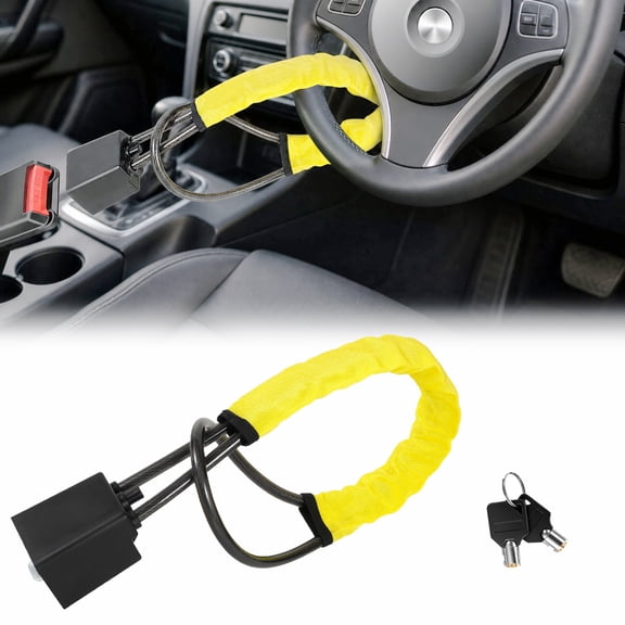 Car Steering Wheel Lock, Portable Anti Theft Automotive Steering Wheel Security Lock with 2 Key for Car SUV Truck