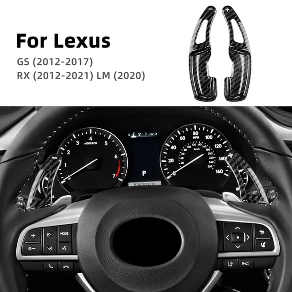Car Steering Wheel Paddle Shifter ABS Material for 2012-2017 Lexus GS & 2012-2021 Lexus RX Car Interior Accessories, Black Carbon Fiber