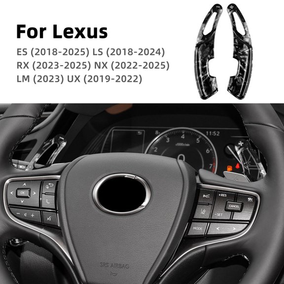 Car Steering Wheel Paddle Shifter ABS Material for 2018-2025 Lexus ES & 2023-2025 Lexus RX Car Interior Accessories 2pcs, Black Forged Pattern