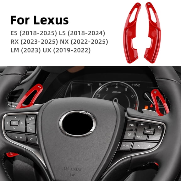 Car Steering Wheel Paddle Shifter ABS Material for 2018-2025 Lexus ES & 2023-2025 Lexus RX Car Interior Accessories 2pcs, Red