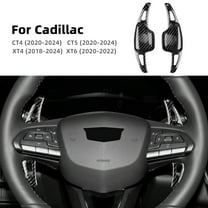 Car Steering Wheel Paddle Shifter Picks ABS Material for 2020-2024 Cadillac CT4 CT5 Automotive Interior Accessories 2pcs, Black Carbon Fiber