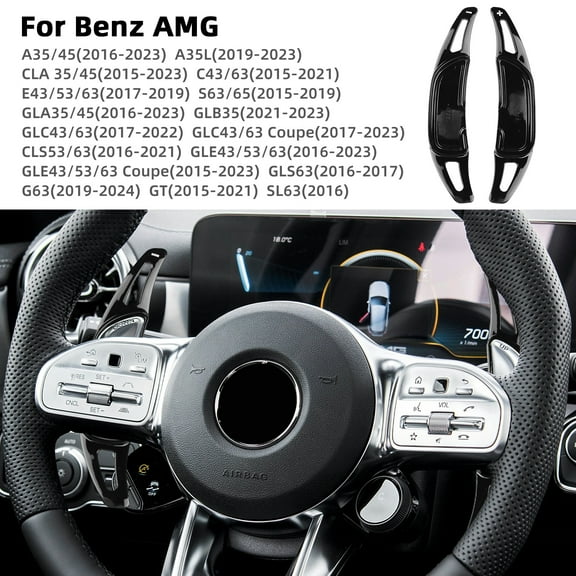 Car Steering Wheel Paddle Shifters ABS Material for 2016-2023 Mercedes-Benz AMG Car Interior Accessories, Black