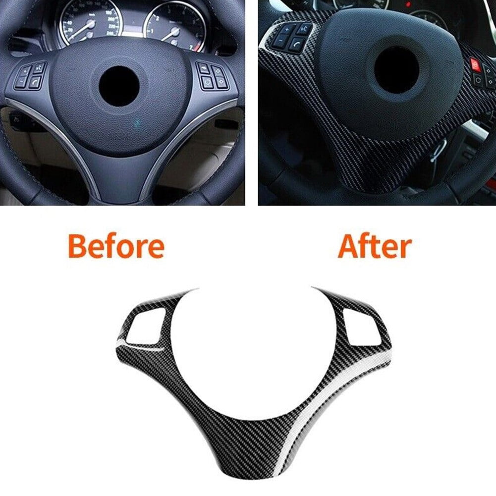 Carbon Fiber Style ABS Steering Wheel Trim For BMW E90 3 Series 2005-2012 - Decorative Frame Cover
