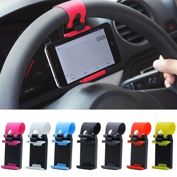 Car Steering Wheel Phone Mount Holder - Universal Fit for All Vehicles, Easy Installation, Essential Car Phone Holder, Ergonomic Design, Adjustable Clamp, Durable Material, Enhanced Driving Comfort