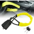 thumbnail image 1 of Car Steering Wheel and Seat Belt Lock, 17" Universal Anti-Theft Device for Vehicles, SUVs, Golf Carts, Compact Lightweight Security Lock with Multi-Function Keys, Yellow, 1 of 11