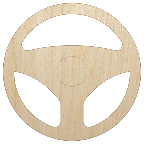 Car Steering Wheel for Driving Wood Shape Unfinished Piece Cutout Craft DIY Projects - 6.25 Inch Size - 1/8 Inch Thick